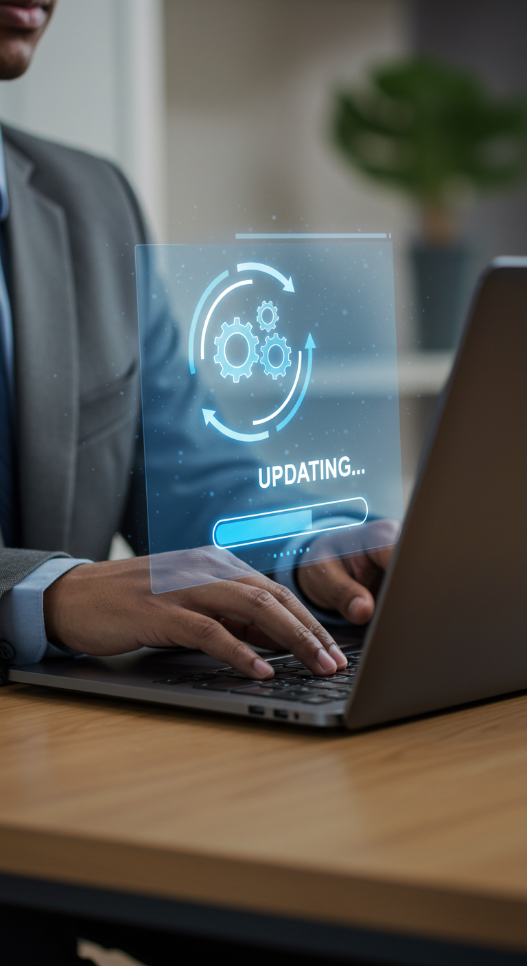 Image depicting managed updates with proactive pre-testing, compatibility verification, and instant rollback capabilities to keep website themes, plugins, and core systems stable and secure.