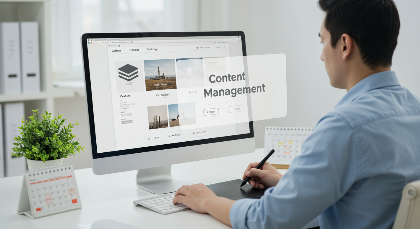 Image representing seamless content management with professional updates and guided assistance to ensure consistent formatting, responsive design, and brand integrity.