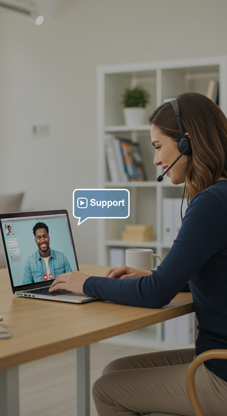 Image illustrating reliable support with expert technicians available within hours via email, chat, and screen sharing, offering clear solutions for website challenges.